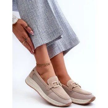 Dámské mokasíny Dámské semišové mokasíny D&A TW210 Beige 41