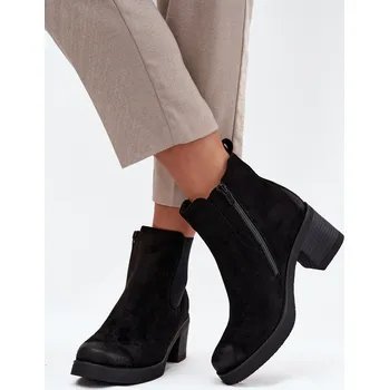 Dámská zimní obuv Dámské kotníkové boty Zelia na sloupku – černé Velikost: 38