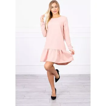 Dámské šaty Šaty s volánem tmavě pudrově růžové UNI