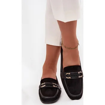 Dámské mokasíny Mokasiny Loafersy Dámské S Ozdobným Prvkem Černé Evelora 36
