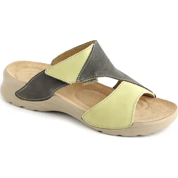 Dámská zdravotní obuv Pantofle DITA zdravotní obuv dámská šedo-zelená 4D-T16/1-7 Medistyle 38