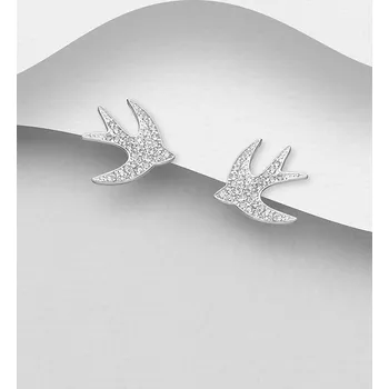 Prsten Vlaštovky stříbrné náušnice s kubickými zirkony