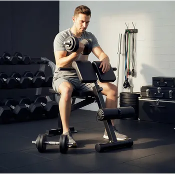 Multifunkční posilovací lavice s 10 polohami nastavení výšky | černá