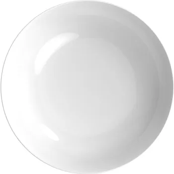 Talíř Hluboký plastový talíř bílý do trouby a mikrovlnné trouby talíř 1 ks