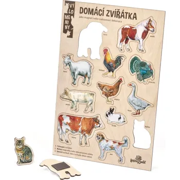 Magnetická kreslící tabulka Lesní svět | Velké vylomeniny - Domácí zvířátka (A4)