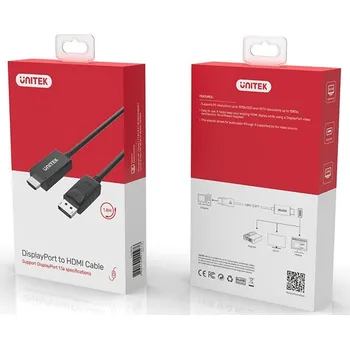 Video kabel Kabel DisplayPort (DP) na HDMI Unitek Y-5118CA 1.8m černý