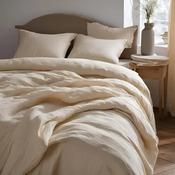 Povlečení Mušelínové povlečení - krémové 140x200+70x90