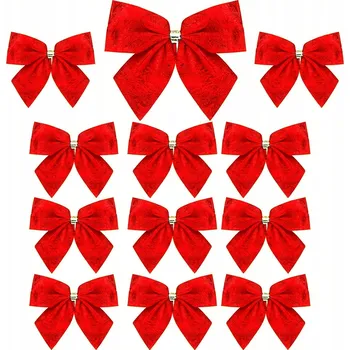 Vánoční dekorace MAŠLIČKY ČERVENÉ NA VÁNOČNÍ STROMEČEK DEKORACE PŘÍVĚSKY SADA 12 KS