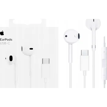 Sluchátka Drátová sluchátka do uší Apple EarPods (USB-C) bílá pro iPhone, iPad