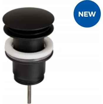 Sifon Zátka umyvadlová bez přepadu klik-klak kulatý Ghidini černá