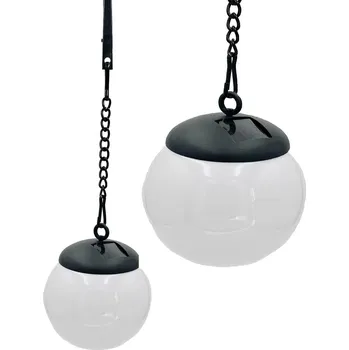Zahradní dekorace SOLÁRNÍ LAMPA PLASTOVÁ KOULE ZÁVĚSNÁ S KLIPEM 10X30 CM