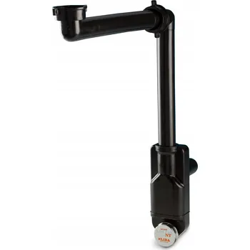 Sifon Nástěnný italský umyvadlový sifon šetřící místo, černý slim LIRA