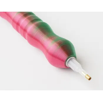 Diamantové malování Diamantovací tužka - Duhová (3D tisk) Růžovo-zelená