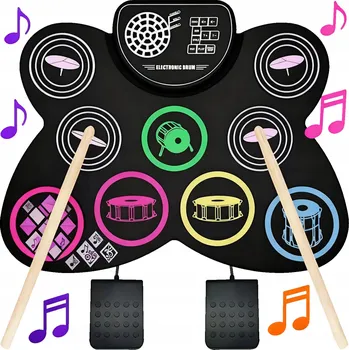 Elektronické bicí PŘENOSNÁ ELEKTRONICKÁ BICÍ SOUPRAVA PRO DOSPĚLÉ A DĚTI