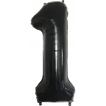 Balónek Fóliový balónek černý číslice 1, 86 cm