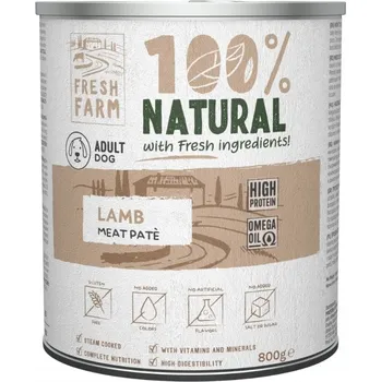 Krmivo pro psa FRESH FARM krmivo mokré jehněčí maso 0,8 kg