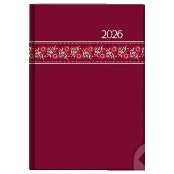 Záložka Týždenný diár FOLK 2026 (červený) - Spektrum grafik Spektrum grafik