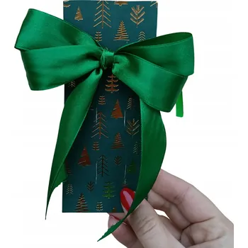 Vánoční dekorace Ozdobná saténová Mašle Sada 3 ks na stromeček dárky dekorace zelená