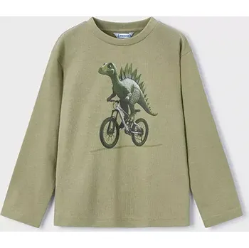 Chlapecké tričko Chlapecké triko dlouhý rukáv Dinosaur Mayoral 4087-32 zelené velikost 98