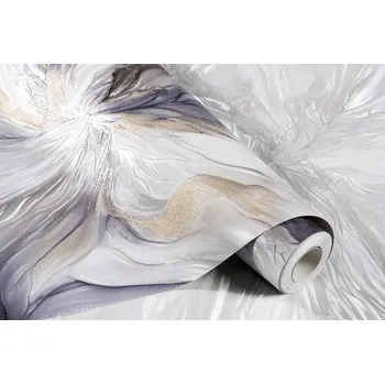 Tapeta Vinylová tapeta na vliesu – plynulé tvary, květiny nebo kouř, 3D abstrakce