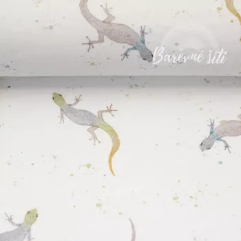 Úplet, Ještěrky, ecru (E) (Kvalitní úplet z Německa )