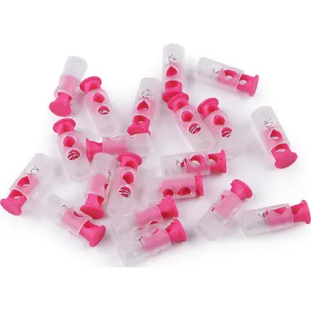 Brzdičky s dvěmi dírkami 9x24 mm Balení: 10 ks, Varianta: 1 růžová - 8596475349772