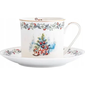 Šálek s podšálkem porcelánový vánoční Altom Design Kouzlo Vánoc 220 ml