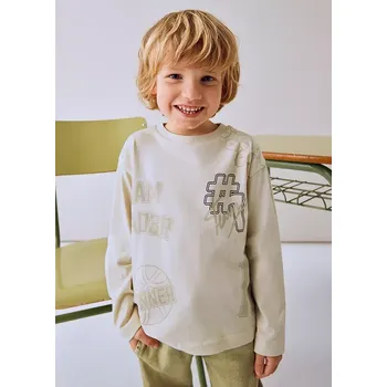 Chlapecké tričko Chlapecké triko dlouhý rukáv Mayoral 4074-70 béžové velikost 134