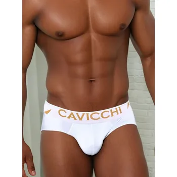 Slipy Pánské spodní prádlo Slipy Cavicchi CU017 11011 luxusní bíle pánské spodní prádlo Roberto Martinelli Velikost: L