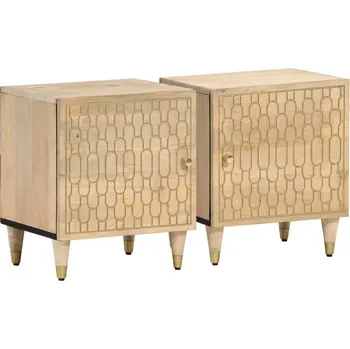 Noční stolek vidaXL Noční stolky 2 ks 40 x 33 x 46 cm masivní mangovníkové dřevo [358245] Barva: Hnědá