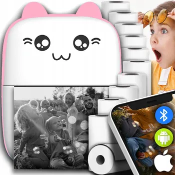 IP kamera Drukuś Mini Termální Tiskárna Mini Kočka na Fotky Nálepky + 11 Rolí