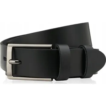 Opasek PÁSEK ČERNÝ 130 cm SE STŘÍBRNOU SPONOU PAOLO PERUZZI PG-03-BL