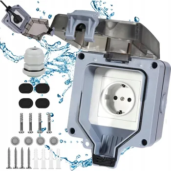 Elektrická zásuvka Venkovní vodotěsná zásuvka IP66