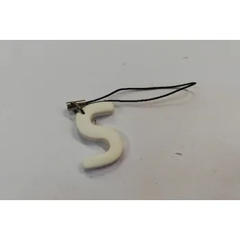 Přívěsek Fimo přívěsek na mobil - písmeno "S" bílý