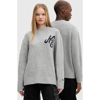 Pánský svetr Svetr z vlněné směsi New Era šedá barva, 60684380 09X, vel. L