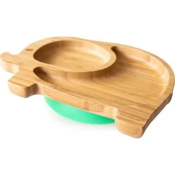 Ecorascals Bambusová Miska s Přísavkou 26,7x19,5x4,1cm Sloník Zelený