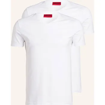 Dámské tričko Hugo Trička S Výstřihem Do V, 2 Kusy V Balení, bílá