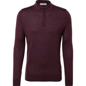 Pánský svetr 711039 - Tchibo - Svetr merino s polo límečkem - pro muže - vel. XXL 60/62 - barva: červená