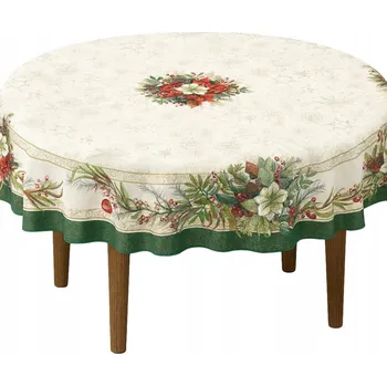 ubrus ubrus Hvězda Zelená vícebarevná kruh 165 cm