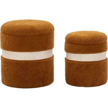 Taburet Sada 2 ks taburetů SAINT-MORITZ hnědá