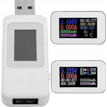 Digitální voltmetr RETOO E364 USB s LCD displejem, rozsah 4-30V, 0-6.5A