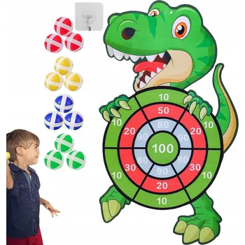 Terč na šipky Šipky Hra na Suchý Zip Terč DINOSAURUS Šipky 12 Míčků – Bezpečná Zábava