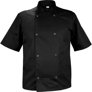 Gastro oděv ČERNÁ kuchařská bunda se zapínáním na patentky, krátké rukávy (L)
