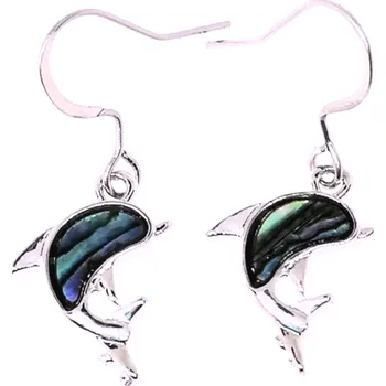 Náušnice Náušnice delfín z mušle Paua - Abalone