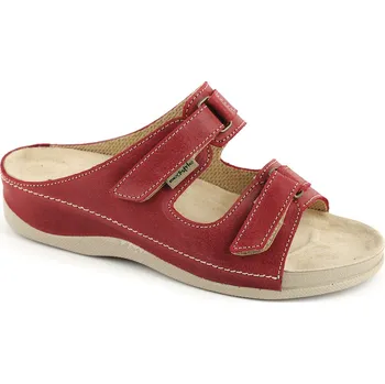 Dámská zdravotní obuv Pantofle BÁRA zdravotní obuv dámská červená (rozšířená v oblasti nártu) 6B-615 43