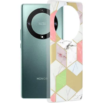 Pouzdro na mobilní telefon Techsuit Mramorová série Honor Magic5 Lite Fialová