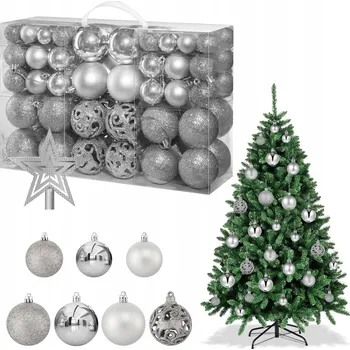 Vánoční dekorace SADA VÁNOČNÍCH BANĚK XXL 100 ks + HVĚZDA