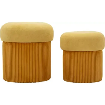 Taburet Sada 2 ks taburetů ASPEN hořčicová