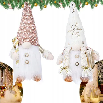 Vánoční dekorace 2x VÁNOČNÍ SKŘÍTEK svítící na baterie Z PLYŠE Vánoce