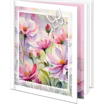 Diář Památník, diář, KVĚTY S MOTÝLEM, 12,5x14,5 cm, 1 kus